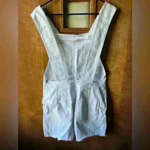 ZARA White Twill Denim Large Strap Overall - S - Picture 6 of 11